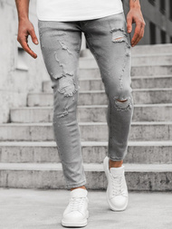 Spodnie jeansowe męskie szare OZONEE O/ES8033