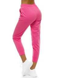 Spodnie dresowe damskie różowo-neonowe OZONEE O/MB2002/21