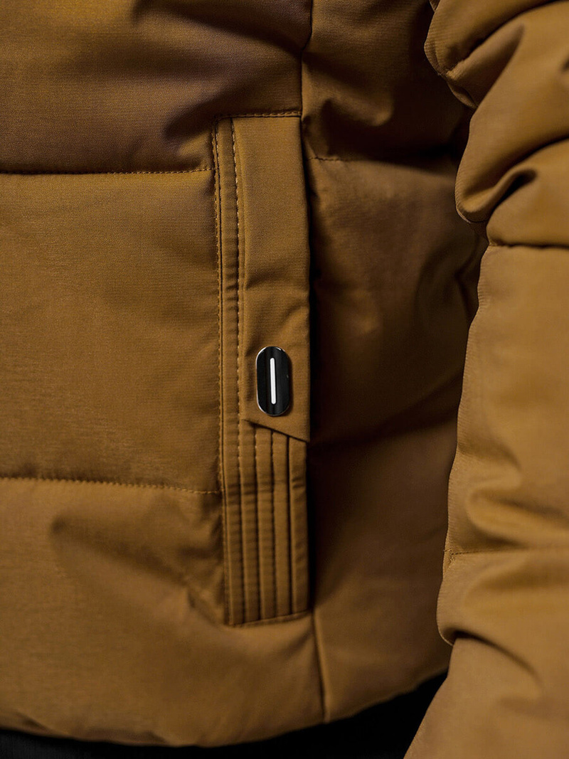 Kurtka zimowa męska pikowana camelowa OZONEE JS/84M3029/84