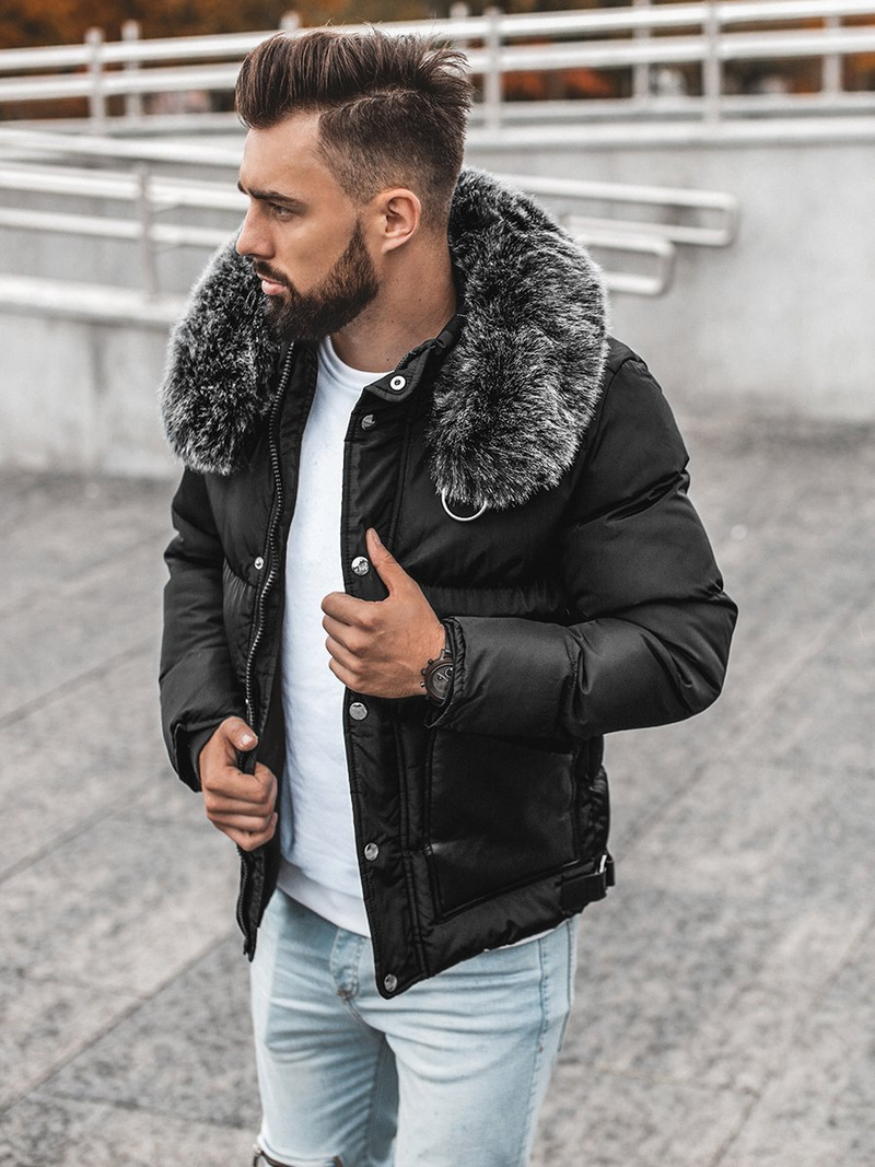 Kurtka zimowa męska czarna OZONEE O/99120