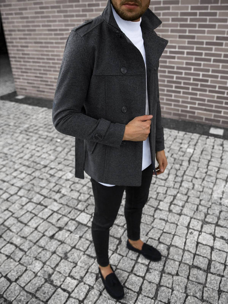 Пальто чоловіче Графітовий/2 OZONEE O/5627