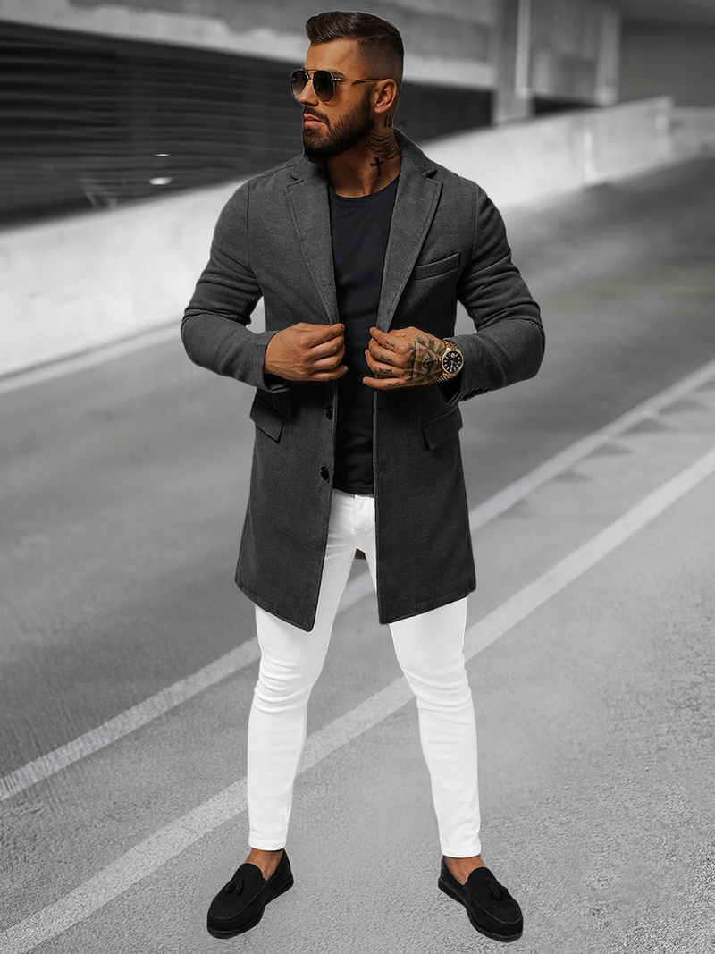 Пальто чоловіче Графітовий OZONEE JB/1047Z