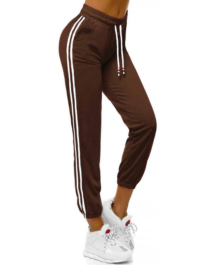 Spodnie dresowe damskie brązowe OZONEE JS/1020/A14