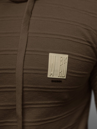 Bluza z kapturem męska brązowa OZONEE O/TB2272