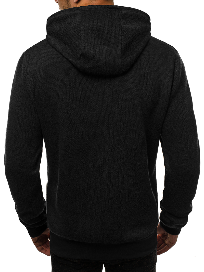 Bluza z kapturem męska czarna OZONEE JS/KS1911Z