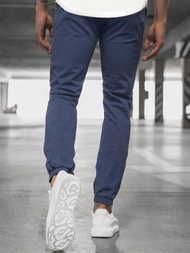 Spodnie męskie chino joggery jasno-granatowe OZONEE JB/JP1145/5