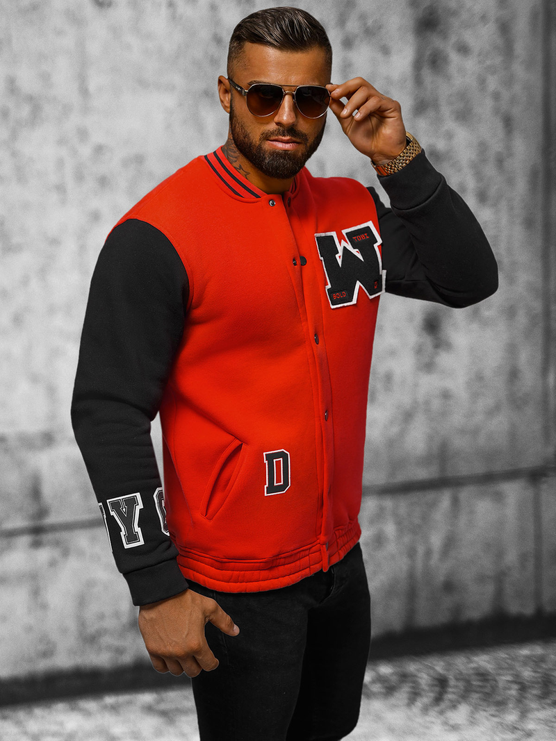 Bluza męska rozpinana czerwona OZONEE O/TB9127