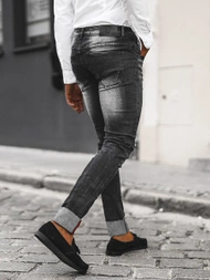 Spodnie jeansowe męskie czarne OZONEE NB/MP0126N