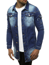 Kurtka męska jeans ciemno-niebieska OZONEE G/474K