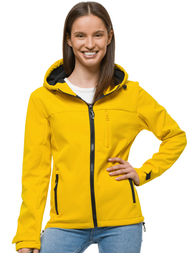 Kurtka softshell damska z kapturem żółta OZONEE JS/KSW6007
