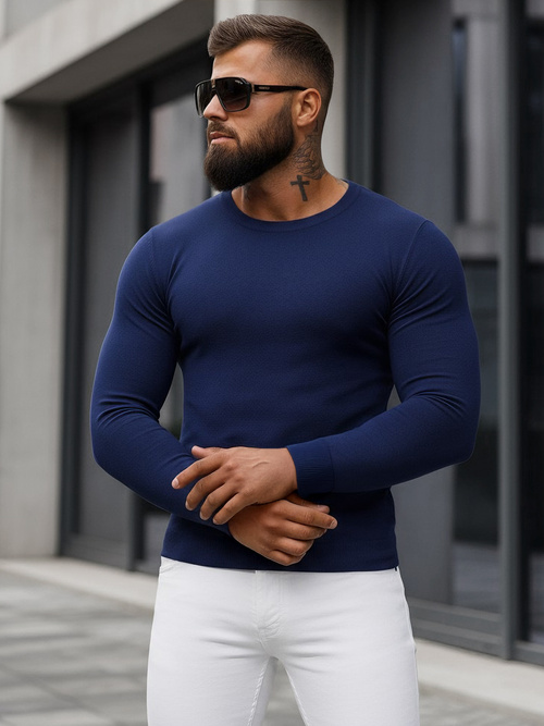 Sweter męski ciemno-niebieski OZONEE NB/MMB602/5Z