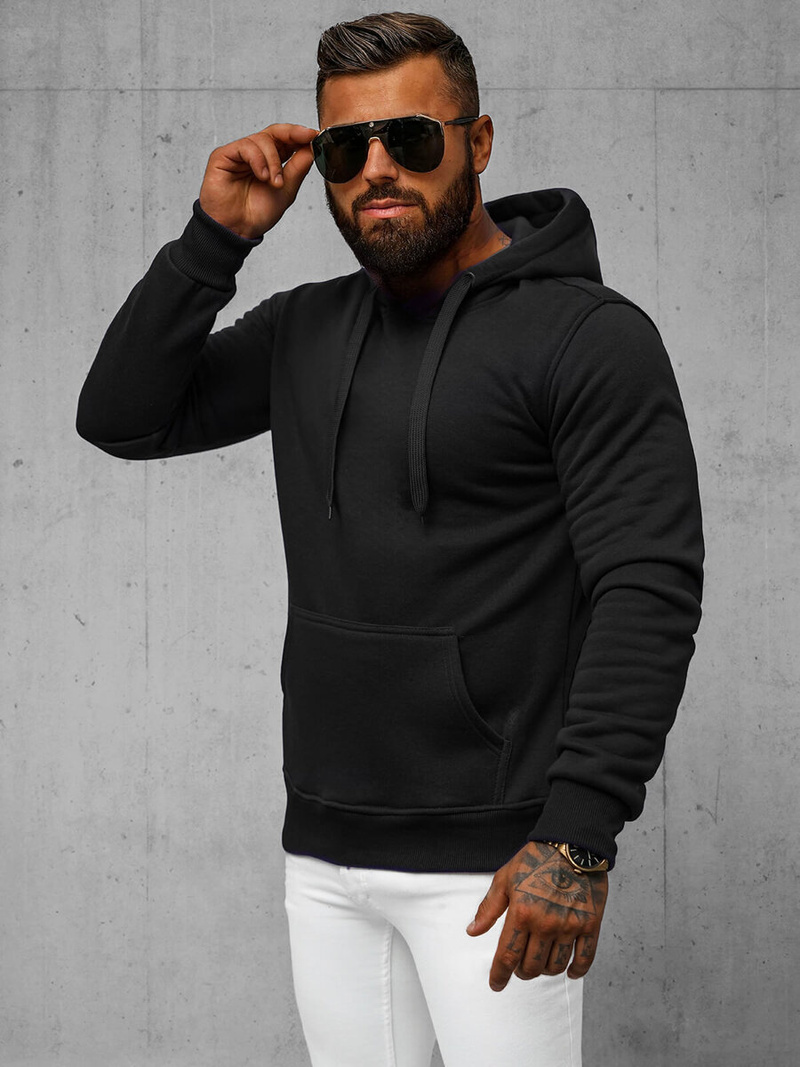 Bluza męska z kapturem czarna OZONEE JS/2009Z