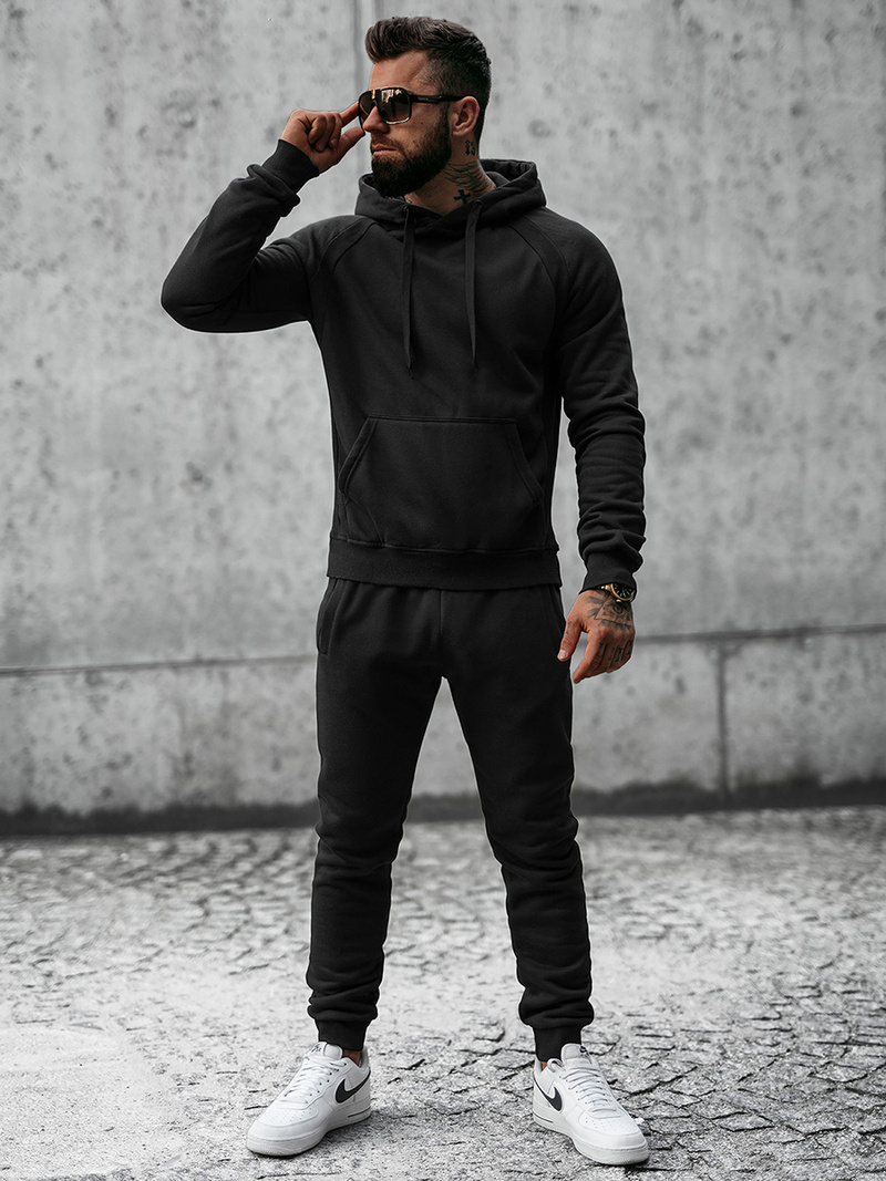 Komplet dresowy męski czarny OZONEE JS/8C75/3