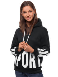 Bluza z kapturem damska czarna OZONEE JS/B26034