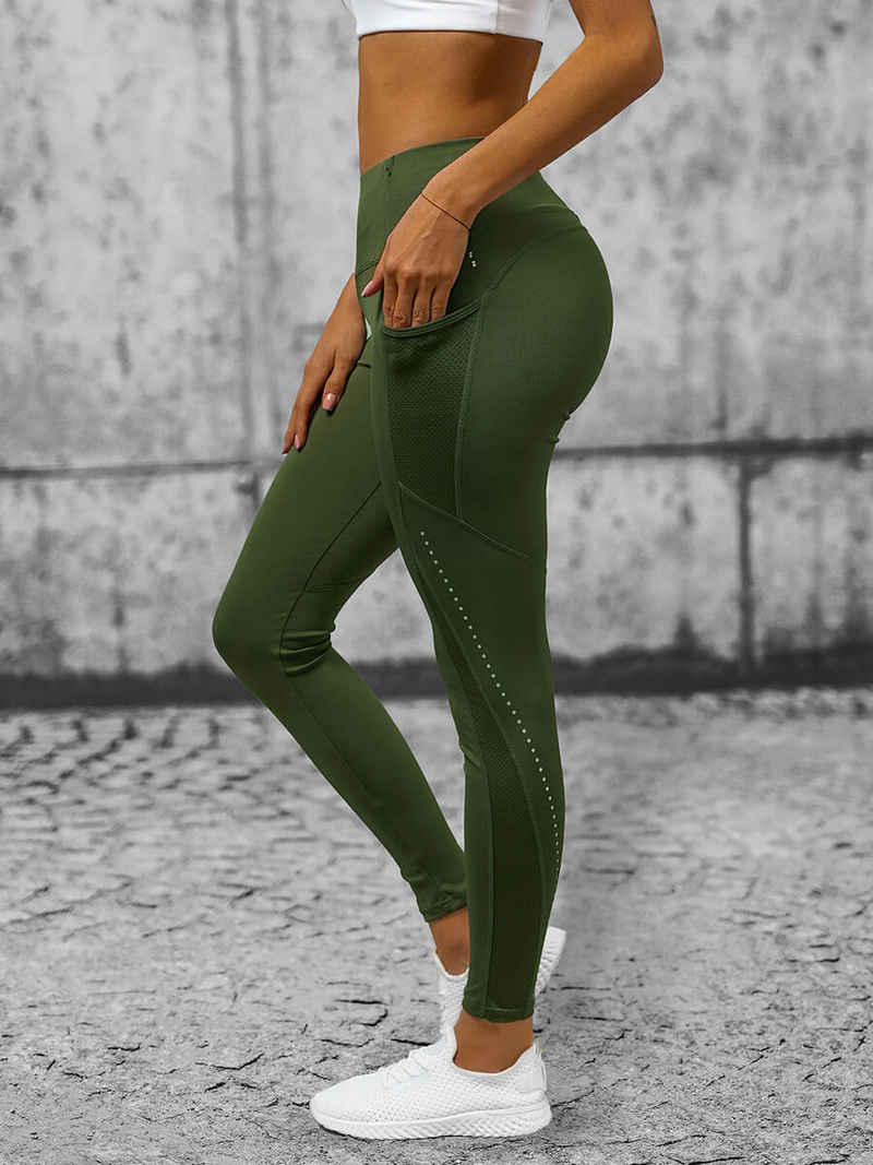 Legginsy damskie khaki OZONEE O/YY9282