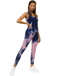 Жіночий спортивний костюм з двох частин рожевий і темно -синій OZONEE JS/YW88038