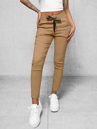 Spodnie damskie chino camelowe OZONEE O/7737