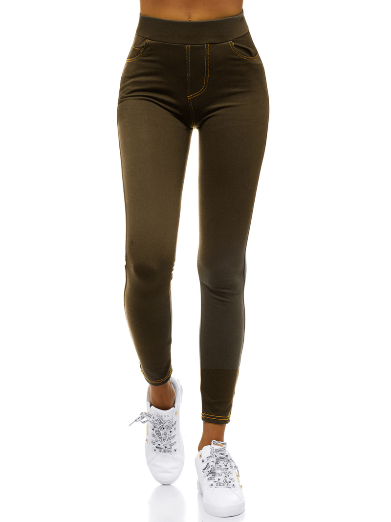 Legginsy damskie brązowe OZONEE JS/1016/A14