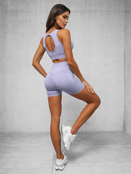 Komplet sportowy dwuczęściowy damski jasno-fioletowy OZONEE O/SY2323