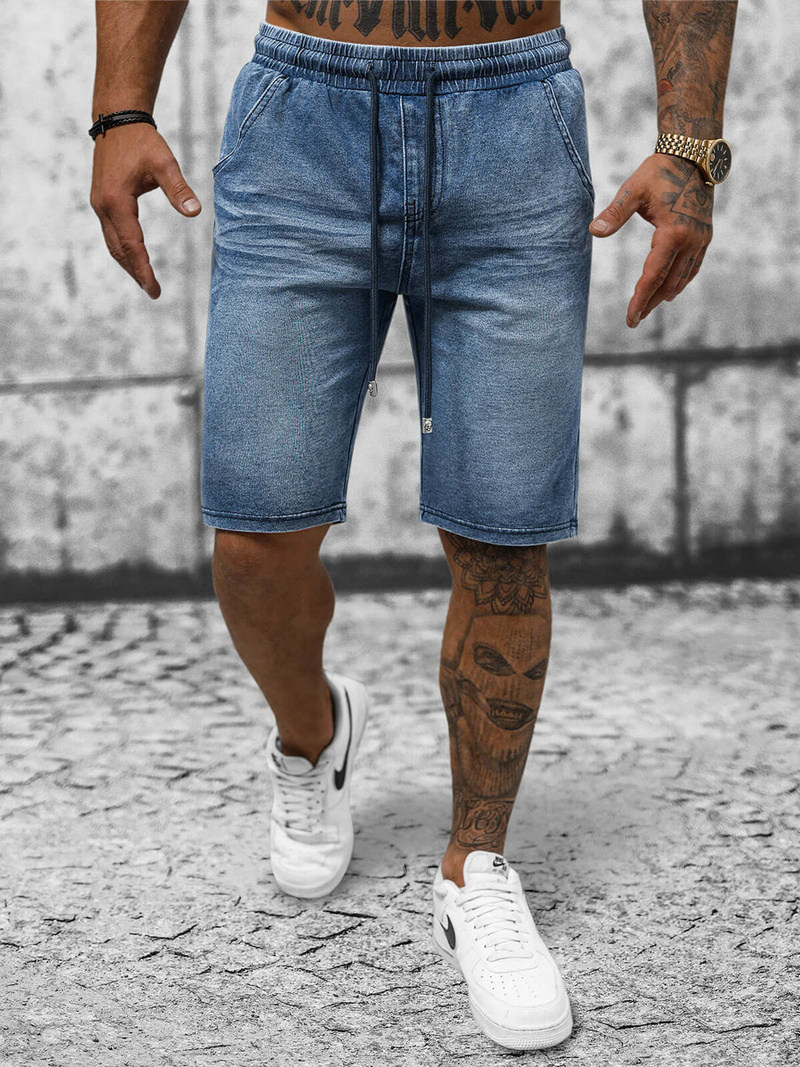 Spodenki męskie jeansowe ciemno-niebieskie OZONEE NB/MP0267BS