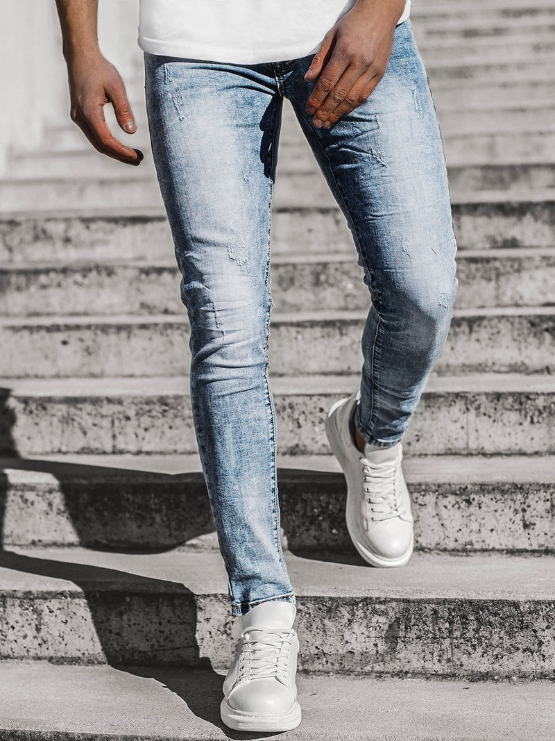 Spodnie męskie jeans niebieskie OZONEE T/6613