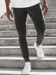 Spodnie dresowe męskie grafitowe OZONEE C/374