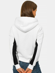 Bluza z kapturem rozpinana damska biało-czarna OZONEE JS/B26044