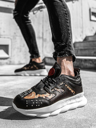 Sneakersy czarno-beżowe OZONEE G/2020