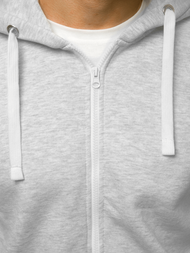 Bluza męska rozpinana z kapturem jasno-szara OZONEE O/11039