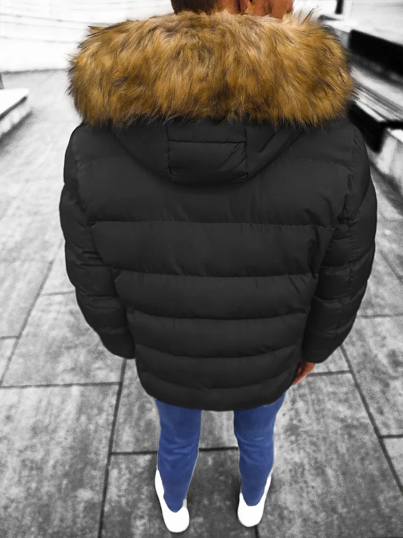 Kurtka zimowa męska pikowana czarna OZONEE JS/M8107