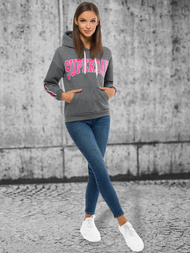 Bluza z kapturem damska grafitowa OZONEE JS/B26014
