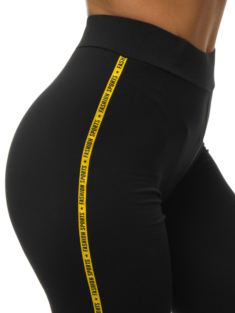 Legginsy damskie czarno-żółte OZONEE O/82337