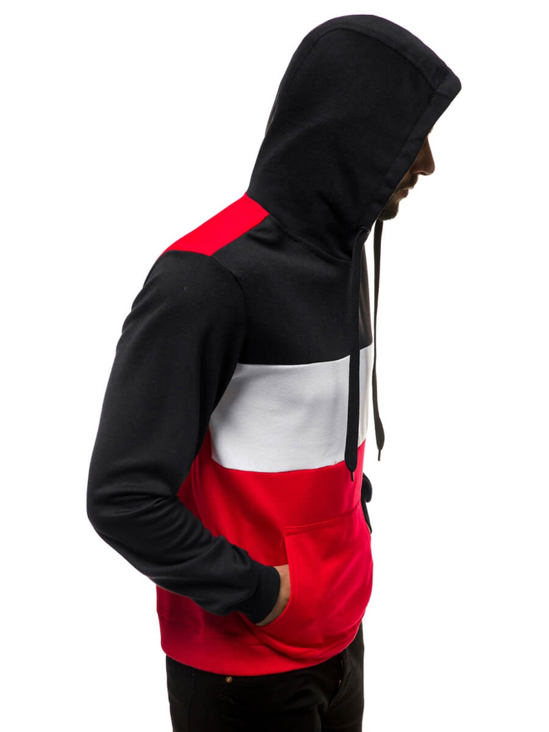 Bluza z kapturem męska czerwona OZONEE JS/JZ11059Z