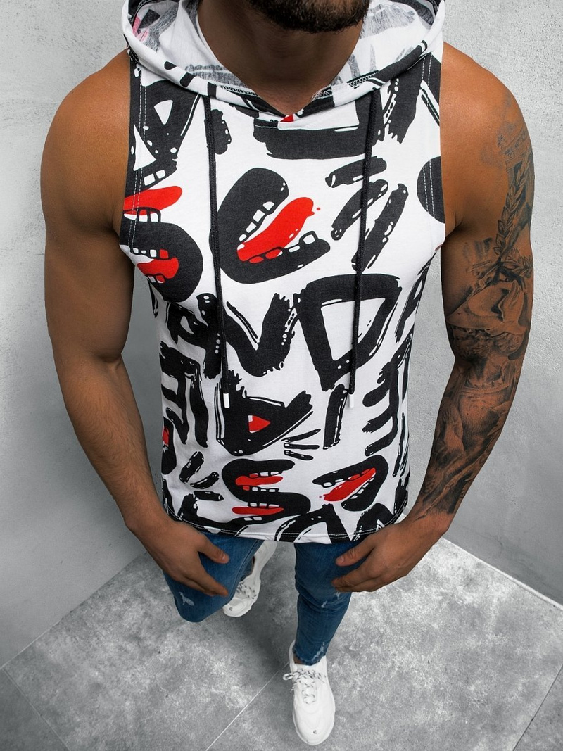 Майка чоловіча Бiло-Чорна OZONEE O/BL301