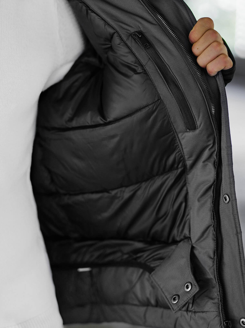 Kurtka zimowa męska grafitowa OZONEE JS/91M9902/105