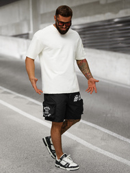 Spodenki męskie cargo z kieszeniami czarne OZONEE JS/27K6551/3