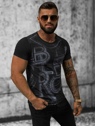 T-shirt męski czarny OZONEE O/T132/3Z