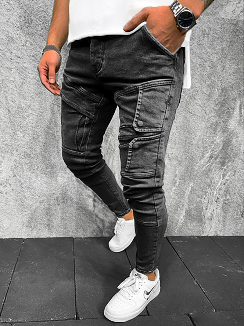 Spodnie jeansowe męskie czarne OZONEE O/B6573