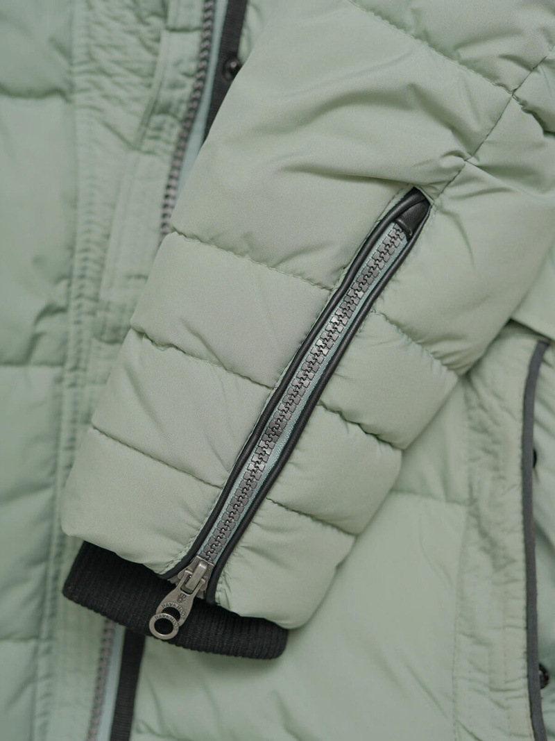 Kurtka zimowa damska długa pikowana miętowa OZONEE O/W377Z