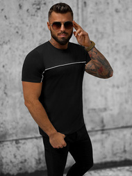 T-shirt męski czarny OZONEE JS/8T250/3