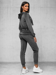 Komplet dresowy damski welurowy grafitowy OZONEE JS/35C1612/5