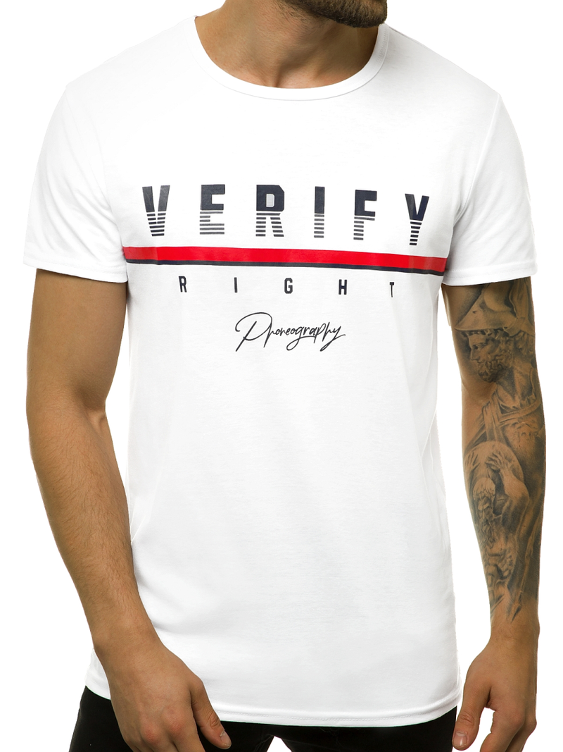 T-Shirt męski biały OZONEE JS/SS10972