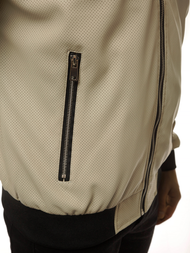 Kurtka skórzana męska beżowa OZONEE N/6124