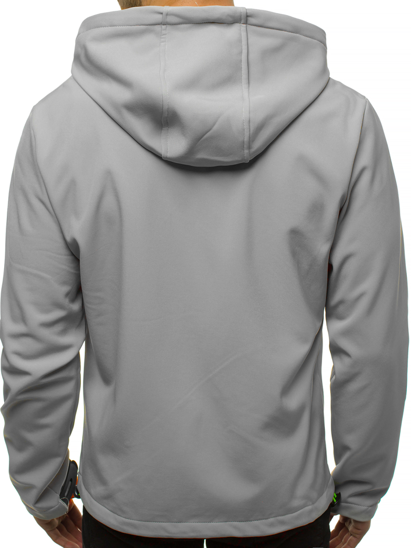 Kurtka softshell męska z kapturem szara OZONEE JS/KS2181