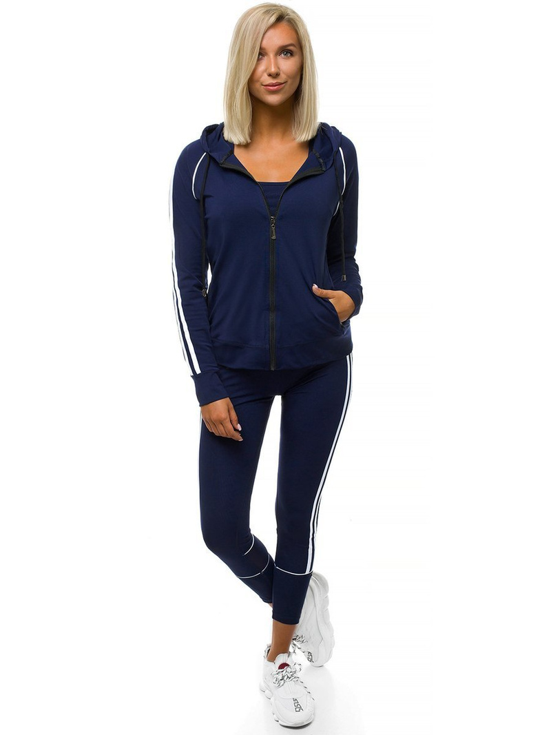 Жіночий спортивний костюм з трьох частин Сапфіровий OZONEE JS/YW06018/4/11