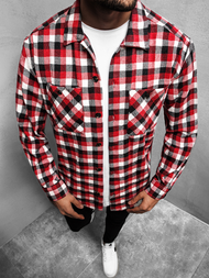 Koszula męska czerwona OZONEE MACH/G503