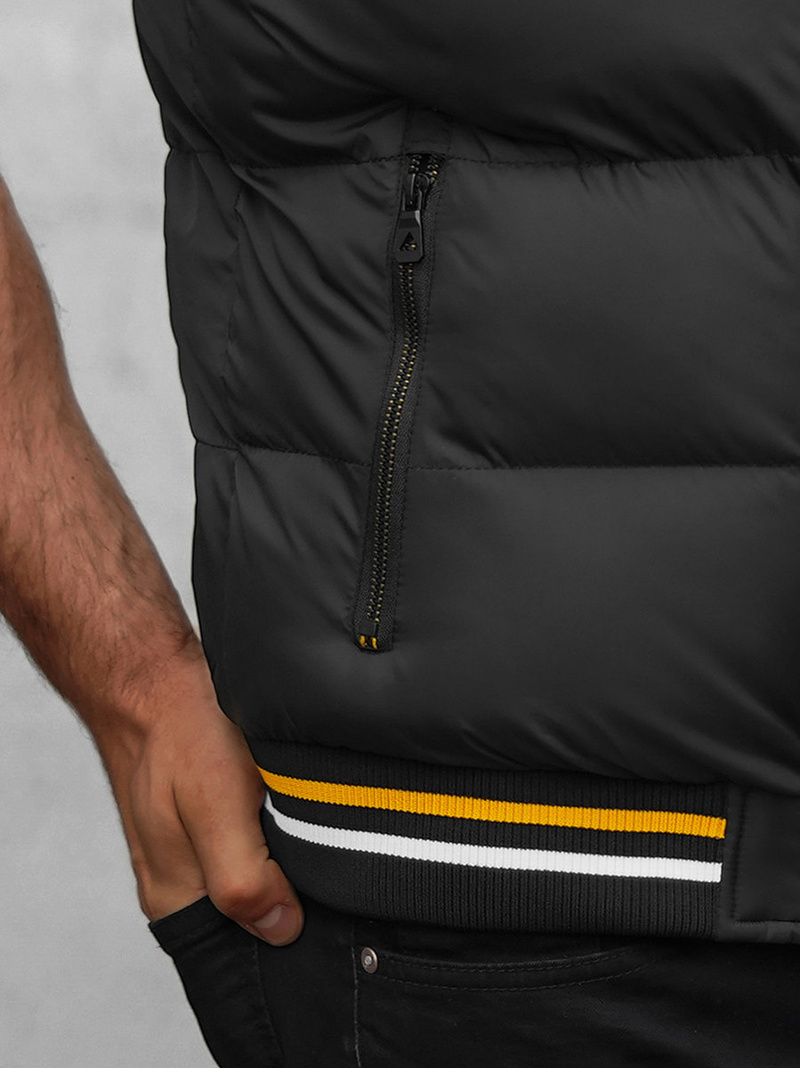 Kamizelka męska dwustronna z kapturem czarna OZONEE N/7127Z