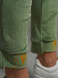 Spodnie dresowe damskie welurowe khaki OZONEE O/CR98107