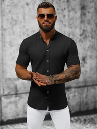 Сорочка чоловіча з коротким рукавом чорна OZONEE O/V44