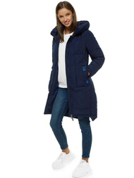 Kurtka zimowa damska parka z kapturem granatowa OZONEE O/TY033/2/21